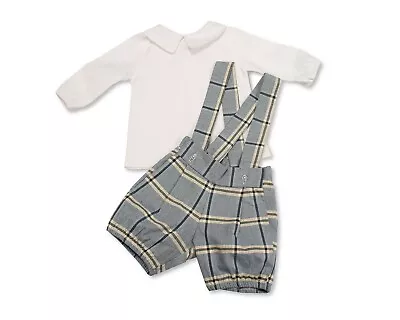 Two Piece Dungarees Long Sleeve Collar T-shirt Set Outfit 2471 NB 9 M Baby Boy's • $31.15