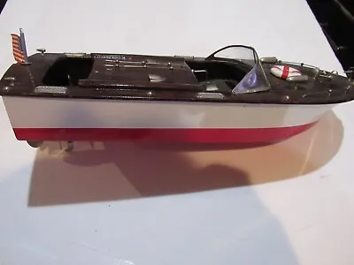 Vintage Wooden Toy Electric Speed Boat Fleet-line Inboard Motor Battery Wood • $293