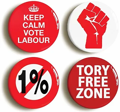 LABOUR ACTIVIST BADGE SET (Size Is 1inch/25mm Diameter) ELECTION SOCIALIST LEFT • £4.49