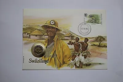 $19.54 • Buy 🧭 Swaziland 5 Cents 1986 Coin Cover B53 #548