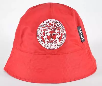 NEW Versace $500 Red White Medusa Head Logo Bucket Hat Size 57 SMALL • $166.68