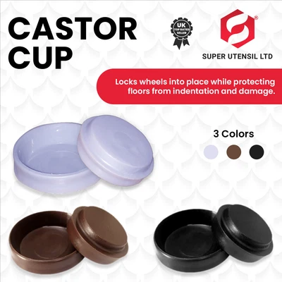 £0.99 • Buy 16 X THICK RUBBER CASTOR CUPS FLOOR PROTECTOR Furniture Carpet/Wood Sofa/Chair 