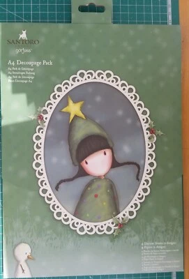 £2.70 • Buy Santoro Gorjuss A4 Christmas Decoupage Pack - Card Making
