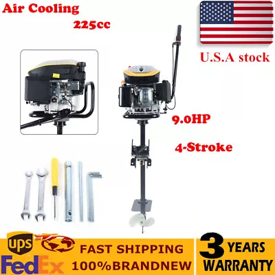 4 Stroke 9 HP Outboard Motor Fishing Boat Engine Air Cooling TCI System 225CC  • $561