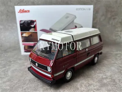Schuco 1/18 VOLKSWAGEN T3a Camper Bus Metal Diecast Model Car Van Gift Red White • $178.50