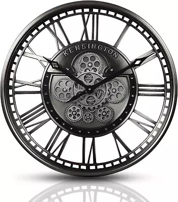 Modern Moving Gears Wall Clock For Living Room DecorIndustrial Steampunk Unique • $254.90