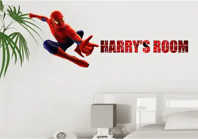 £17.99 • Buy Personalised Any Name Spiderman Wall Decal 3D Sticker Vinyl Room