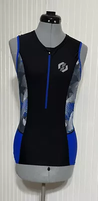 SL3S Mens Tri Triathlon Compression Top Medium New With Tags  (Black/Blue) • $14.99