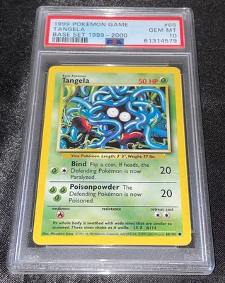 $0.99 • Buy PSA 10 Tangela - 1999-2000 UK 4th Print Base Set - 66/102 - Pokemon Card