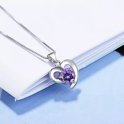 925 Sterling Silver Heart Pendant Chain Necklace Stud Earrings Women Jewellery • £3.49