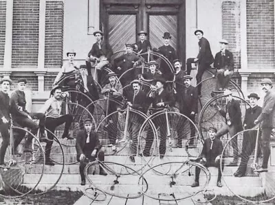 Vintage Black And White Photo 1887 Bicycle Club Michigan 10x8 Photo Reprint A-1 • £12.28