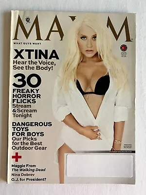 CHRISTINA AGUILERA XTINA * NINA DOBREV October 2013 MAXIM MAGAZINE Horror Flicks • $9.59