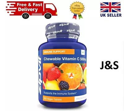 Vitamin C 500mg Chewable 360 Vegan Tablets Supports Function Of Skin & Teeth • £11.89