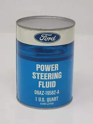 NOS Vintage FORD Power Steering Fluid D6AZ-19582-A 1 U.S. Quart 0.946 Liter FULL • $30