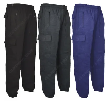 J1 Mens Cargo Combat Jogging Bottoms Trousers Elasticated Tracksuit Joggers Gym • £14.99