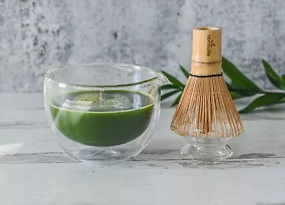 Complete Glass Matcha Tea Set Bowl Whisk Holder Gift For Her USA Seller • $47