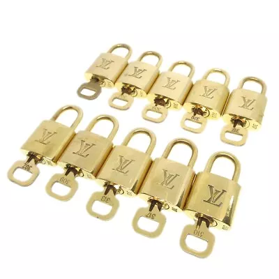 Louis Vuitton Padlock & Key Bag Accessories Charm 10 Piece Set Gold 52061 • $196.20