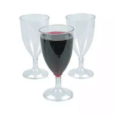 Plastic Wine Glasses- Wedding Party Supplies-Disposable Serveware- 25 Pcs- 8 Oz. • $21.94