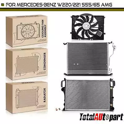 Radiator & AC Condenser & Cooling Fan Kit For Mercedes-Benz W220 V220 W221 S600 • $399.99