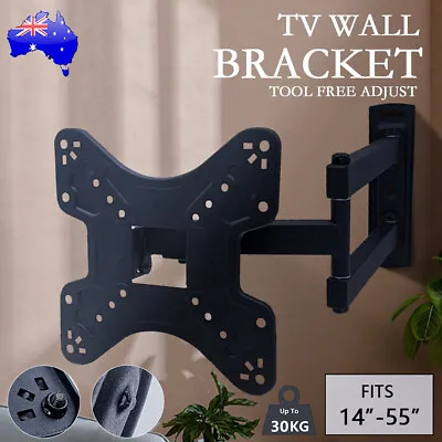 $25.59 • Buy New Full Motion TV Wall Mount Bracket Swivel Tilt 14 32 37 40 42 50 55 Inch LCD 