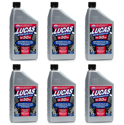 $80.99 • Buy Lucas Oil Synthetic 50w V-twin Motorcycle Engine 10765 (6 Qt) Made In Usa