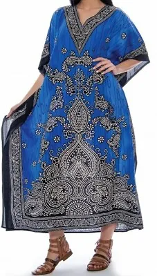 £21.25 • Buy Womens African Dashiki Caftan Maxi Hippie Dress Boho Kaftan Embellished One Size