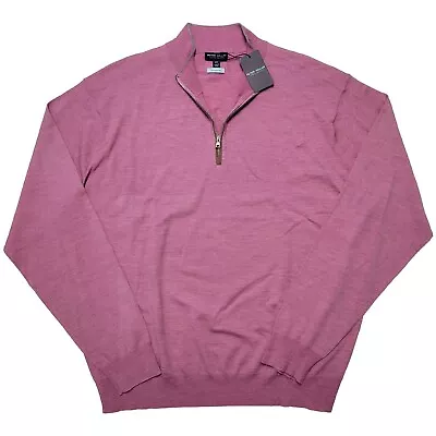 PETER MILLAR CROWN CRAFTED 2XL Rosewood 1/4 Zip Excursionist Flex Men's  Sweater • $102