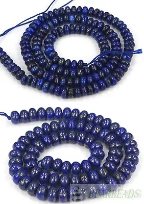 Natural Lapis Lazuli Gemstone Rondelle Beads 16'' Strand 5mm 6mm 8mm 10mm 12mm • $6.28