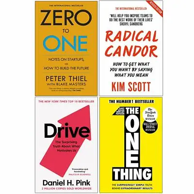 Zero To One Radical Candor Drive DanielOne Thing 4 Books Collection Set NEW • $42.74
