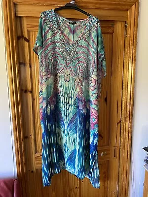 La Strada Size S/m Fits Up To 20 Crystal Embellished Polyester Kaftan • $40