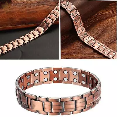 Men's Bracelet Magnetic Therapy Arthritis Pain Relief Pure Solid Copper Bangle • $6.99