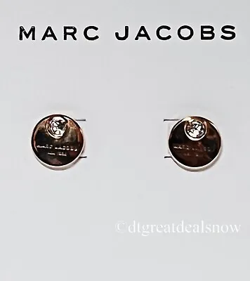 Marc Jacobs Coin Stud Round Rose Gold Tone Crystal Earrings • $27.98