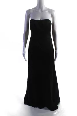 Nicole Miller Womens Strapless High Waist A Line Evening Gown Black Size 6 • $52.45