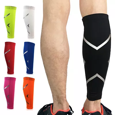 Men Basketball Cycling Leg Warmers Protector Elastic Sports Pressure Long Socks • $8.99