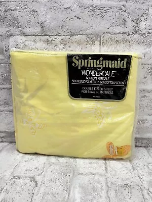 Vintage Springmaid Wondercale Butterfly Percale Bed Sheet Fabric Nos Flower • $40