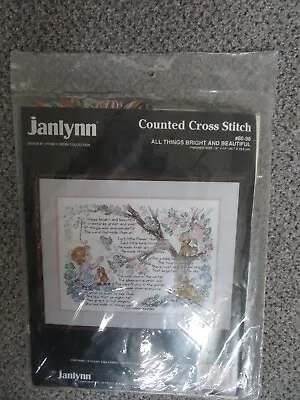 Janlynn - Counted Cross Stitch 14 X14  - All Things Bright And Beautiful • £9