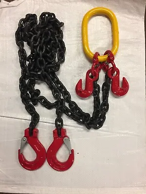 Double (2) Leg Lifting Grade 80 Chain Sling 2.12T Safe Working Load 1mtr EWL • £49.95