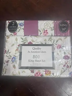 American Linen 800 King Sheet Set  100% Wrinkle Free Cotton Percale - 6 Pieces • $32.99