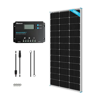 100W Solar Panel Kit 12V Mono Starter W/ 10A Charge Controller For RV Campervan • £99.99