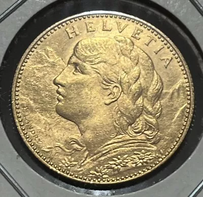 SWITZERLAND Gold 1913-b 10 TEN FRANCS GOLD COIN LOW MINTAGE!! Nice Coin • $275