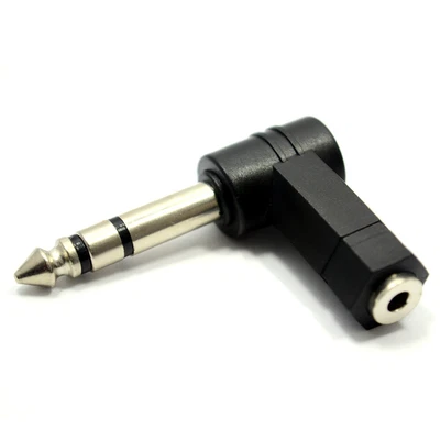 £2.81 • Buy 3.5mm Jack Socket To 6.35mm 1/4 Inch Stereo Jack Right Angled Plug Adapter