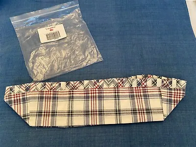 NIP Vintage LONGABERGER BREAD BASKET LINER Blue Plaid 100% Cotton • $14.95