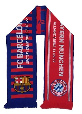 Bufanda Fan Scarf Fc Barcelona Vs Bayern Munchen Uefa Champions League 2022 New • $25