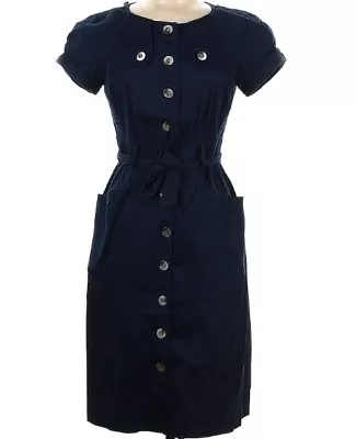 Maggy London Womens Utility Shirt Dress Navy Blue Belted Button Pockets 6 New • $19.98