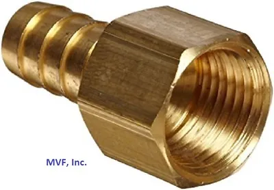 Hose Barb For 1/4  ID Hose X 1/4  Female NPT Hex Body Brass Fitting 209A-4B • $7.10