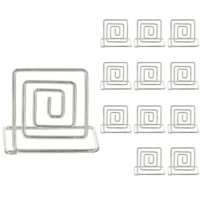 12pcs Table Number Holders 34mm Tall 40mm Base Width Square Silver Tone • £7.84