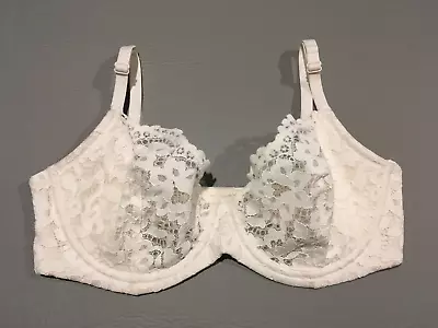 Victoria Secret 34DD Body By Victoria Unlined Demi Bra Lace Feminine White Ivory • $13.98