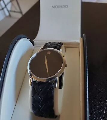 Movado's Most Iconic Watch (Museum Classic) Black Museum With Concave Dot • $259