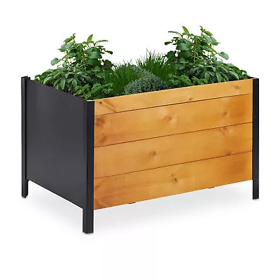 Wooden Raised Planter Garden Bed Flowers Fruit Vegetables Fleece Liner • £108.90