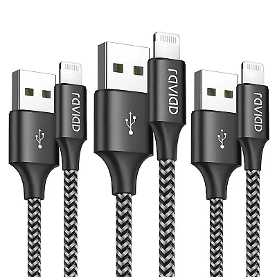 RAVIAD IPhone Charger Cable Lightning Cable [3Pack 2M MFi Certified] IPhone UK • £8.69